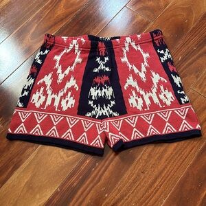 Urban Outfitters Red & Navy High-waist Knit Sweater Shorts Sz L | Sparkle & Fade
